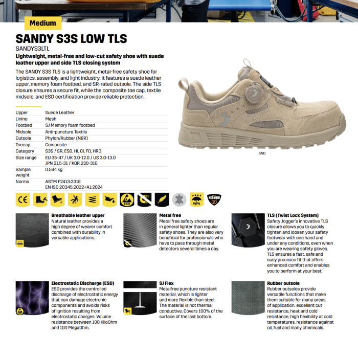 Sandy Low Cut TLS Safety Shoes | Safety Jogger - Image 6