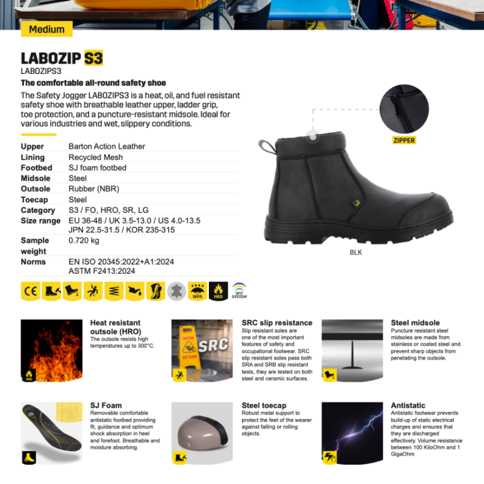 Labozip S3 Mid Cut Safety Boots | Safety Jogger - Image 4