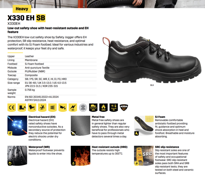 X330 Electrical Hazard SB Safety Boots | Safety Jogger - Image 8