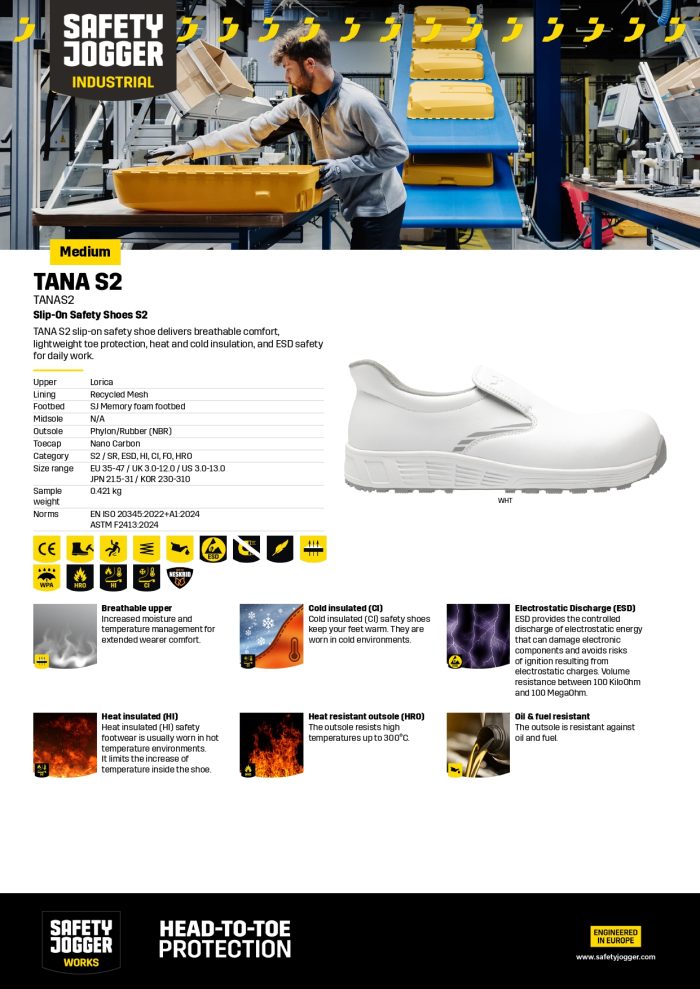 Safety Jogger Tana S2 White Slip-On Safety Shoes - Image 5